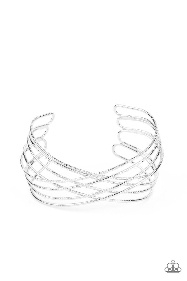 Strike Out Shimmer - Silver - Paparazzi Bracelet Image