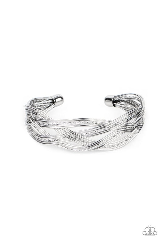 Get Your Wires Crossed - Silver - Paparazzi Bracelet Image