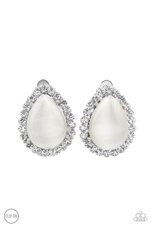 Downright Demure - White - Paparazzi Earring Image
