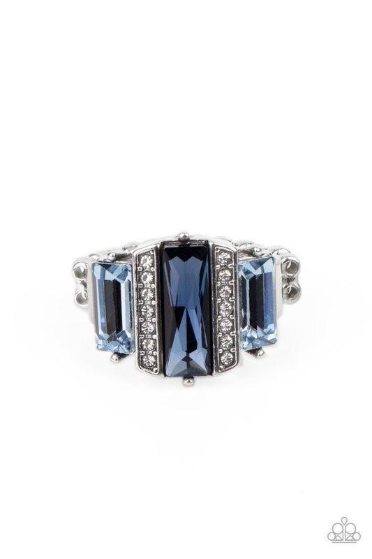 A GLITZY Verdict - Blue - Paparazzi Ring Image