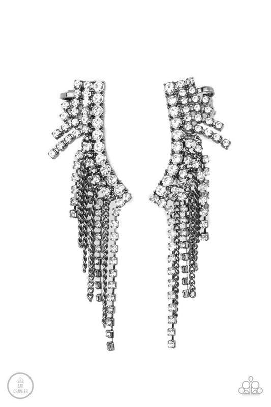 Thunderstruck Sparkle - Black - Paparazzi Earring Image