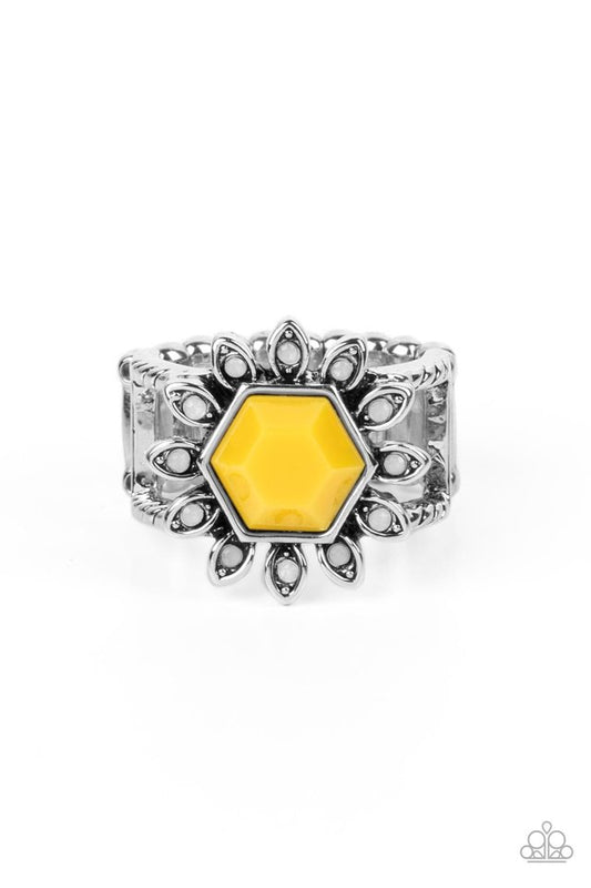 ​Wonderfully Wallflower - Yellow - Paparazzi Ring Image