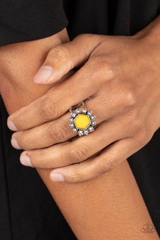 ​Wonderfully Wallflower - Yellow - Paparazzi Ring Image