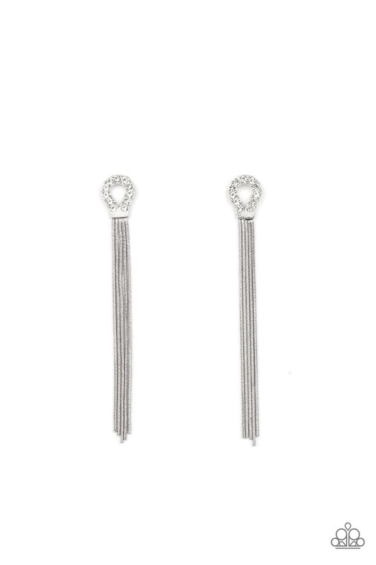 Dallas Debutante - White - Paparazzi Earring Image