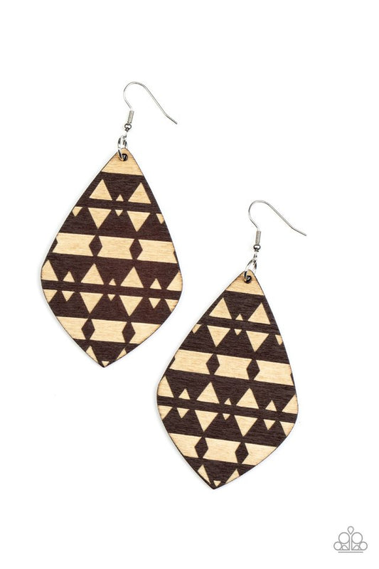 Zimbabwe Zoo - Brown - Paparazzi Earring Image