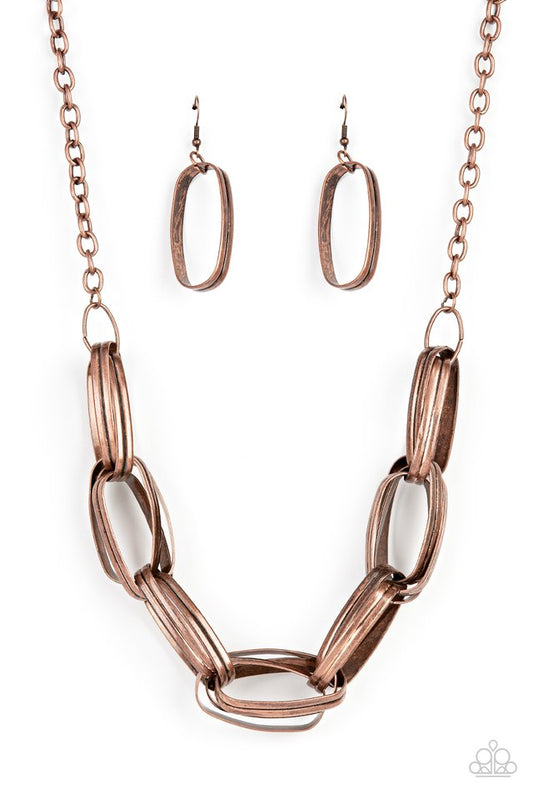 Fiercely Flexing - Copper - Paparazzi Necklace Image