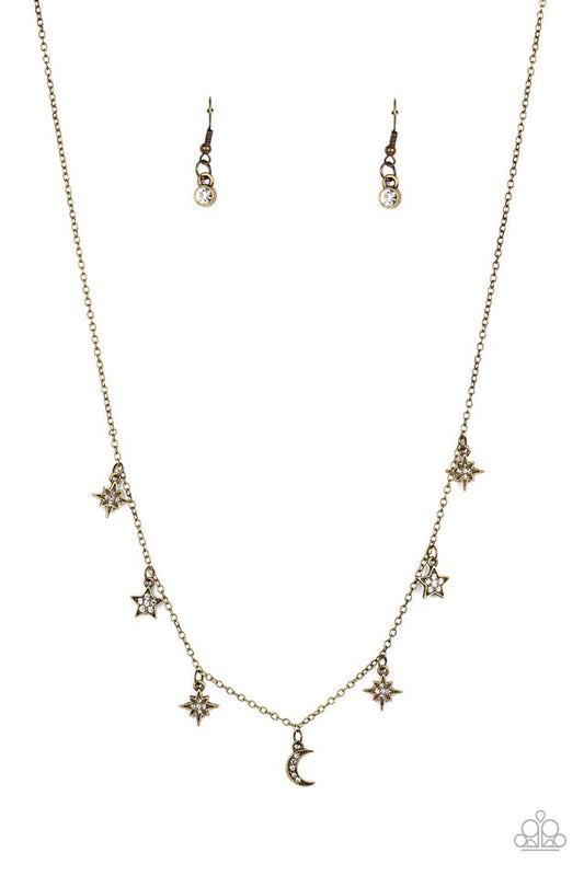 Cosmic Runway - Brass - Paparazzi Necklace Image