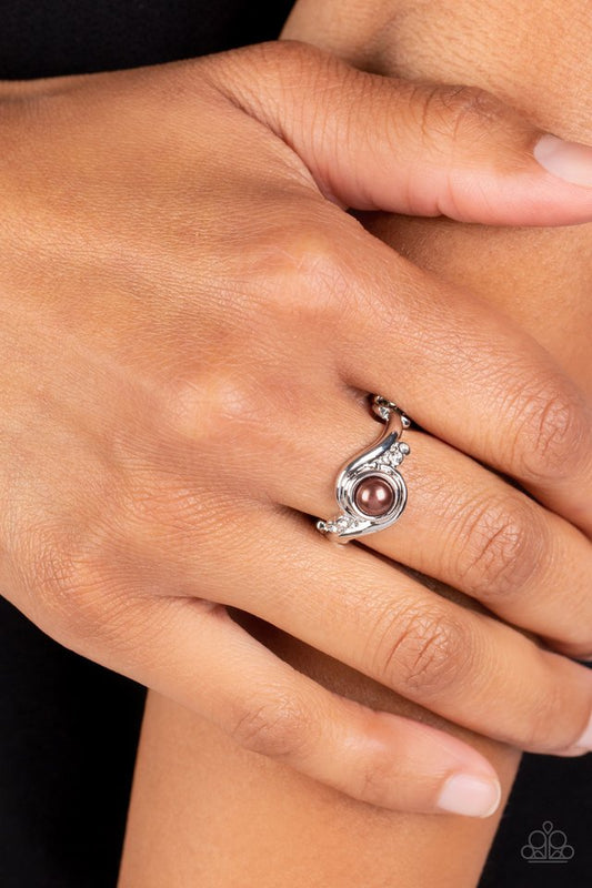​Pearly Pizzazz - Brown - Paparazzi Ring Image