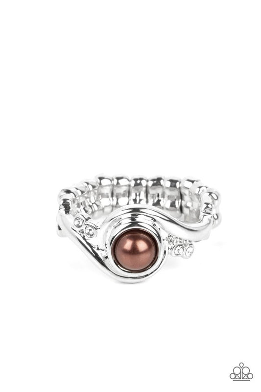 ​Pearly Pizzazz - Brown - Paparazzi Ring Image
