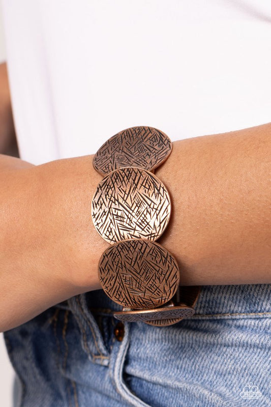 Extra Etched - Copper - Paparazzi Bracelet Image
