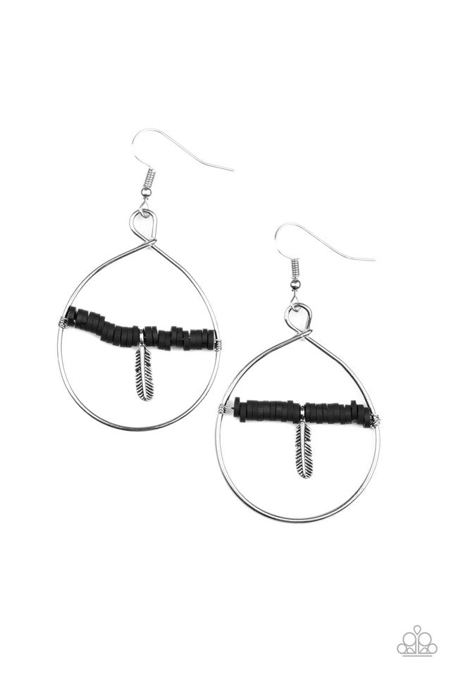 ​Free Bird Freedom - Black - Paparazzi Earring Image