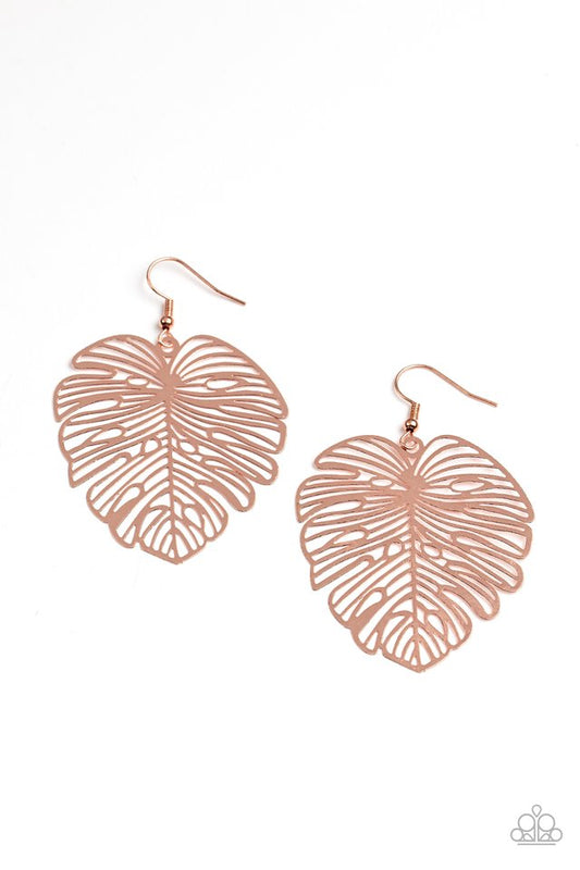 Palm Palmistry - Copper - Paparazzi Earring Image