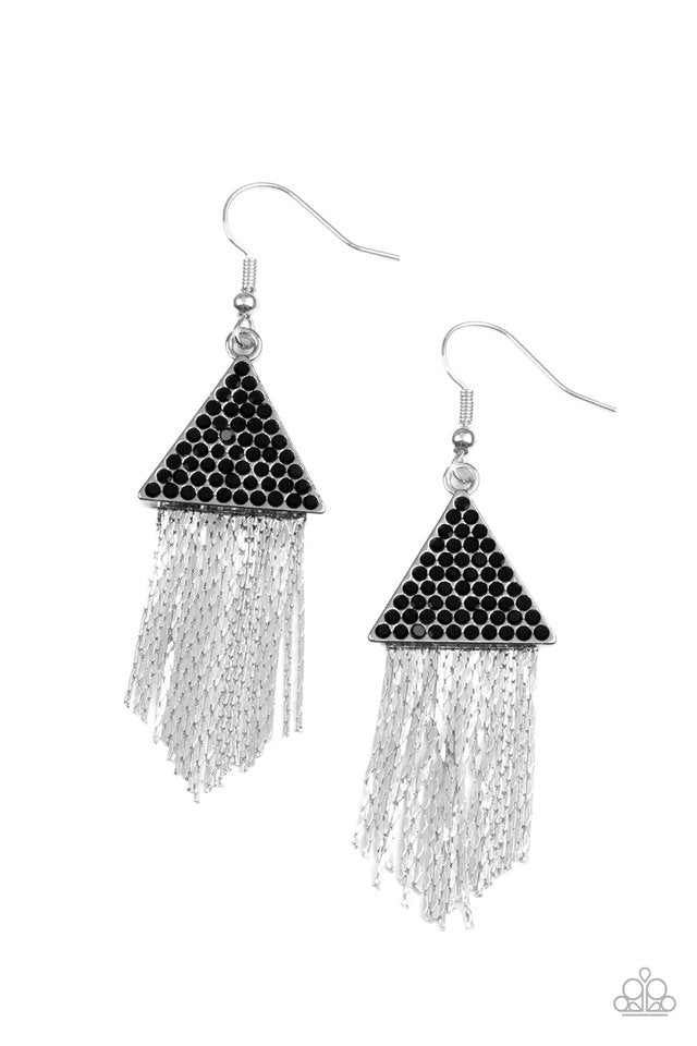 ​Pyramid SHEEN - Black - Paparazzi Earring Image