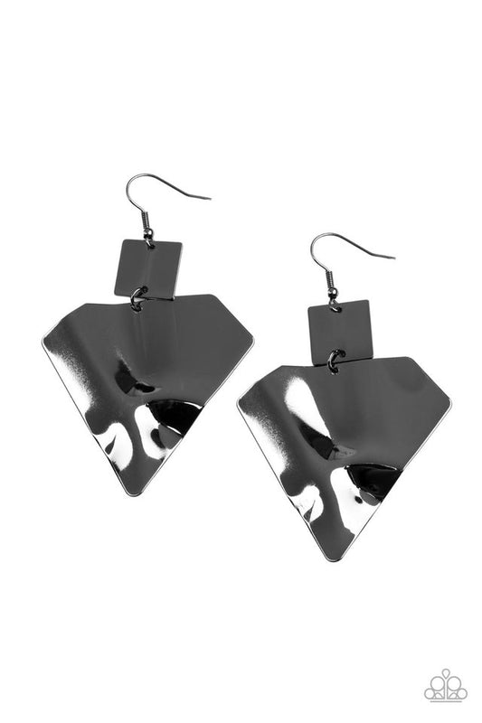 Deceivingly Deco - Black - Paparazzi Earring Image