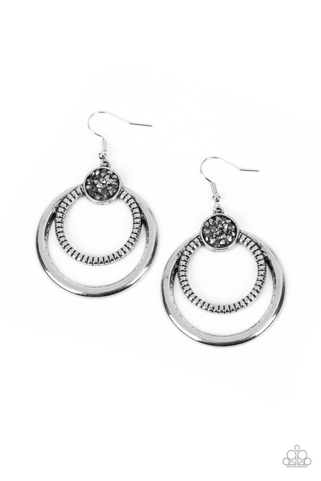 Spun Out Opulence - Silver - Paparazzi Earring Image