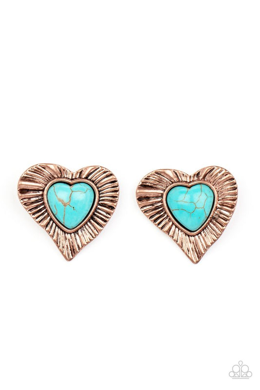 Rustic Romance - Copper - Paparazzi Earring Image