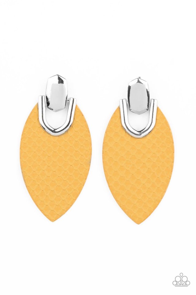 Wildly Workable - Yellow - Paparazzi Earring Image