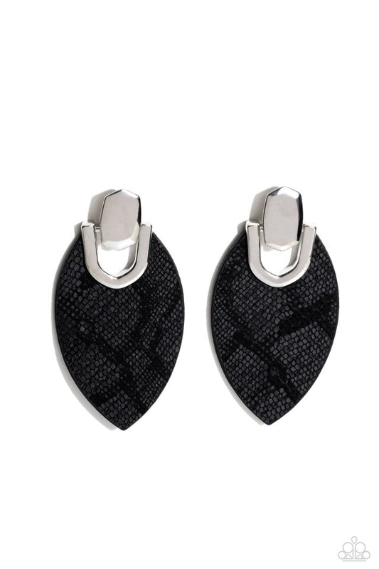 Wildly Workable - Black - Paparazzi Earring Image