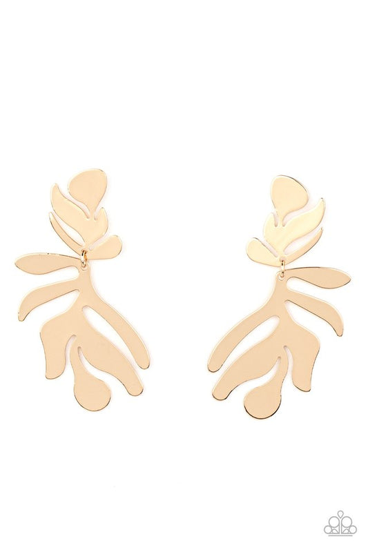 Palm Picnic - Gold - Paparazzi Earring Image