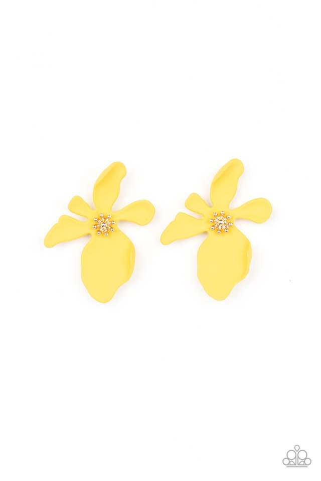 Hawaiian Heiress - Yellow - Paparazzi Earring Image