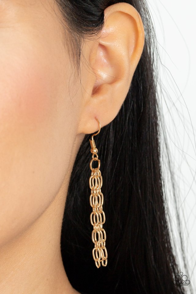 Dynamite Dynamo - Gold - Paparazzi Necklace Image