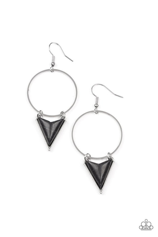 Sahara Shark - Black - Paparazzi Earring Image