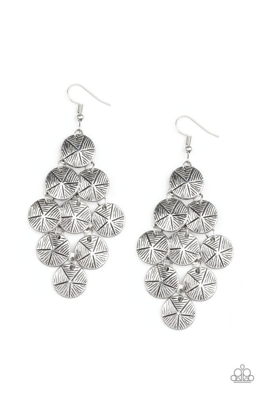 How CHIME Flies - Silver - Paparazzi Earring Image