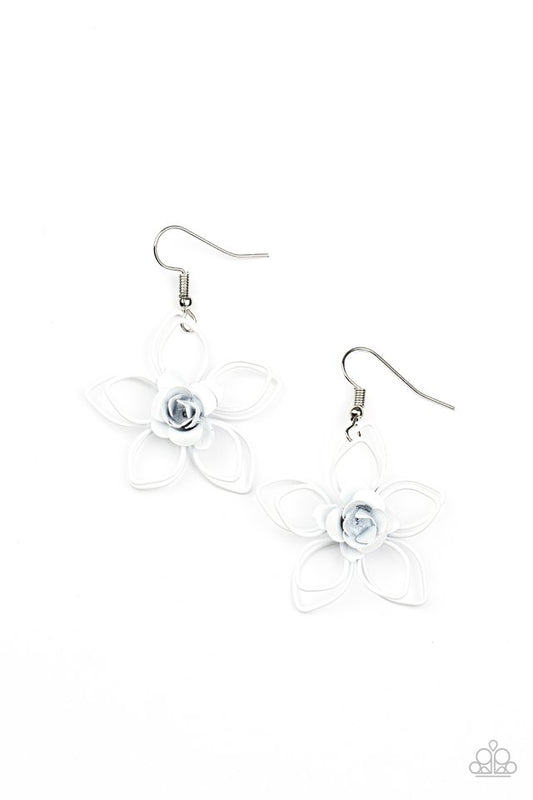 Botanical Bonanza - White - Paparazzi Earring Image