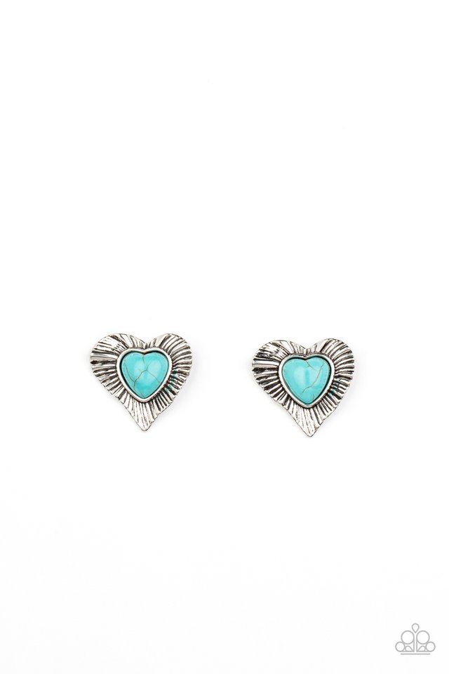 Rustic Romance - Blue - Paparazzi Earring Image