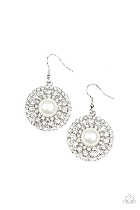 Century Classic - White - Paparazzi Earring Image