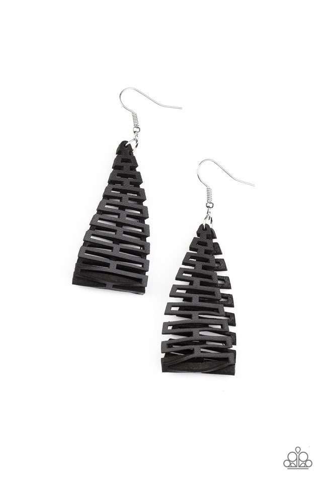 Urban Delirium - Black - Paparazzi Earring Image