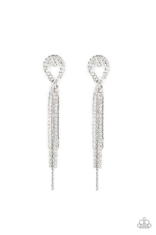 Luxury Lasso - White - Paparazzi Earring Image
