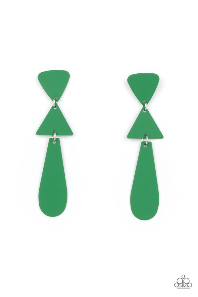 ​Retro Redux - Green - Paparazzi Earring Image