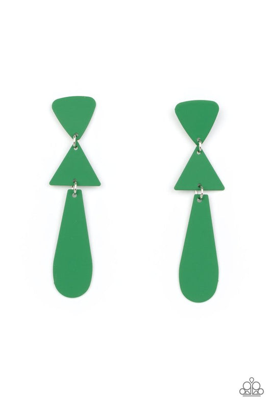 Retro Redux - Green - Paparazzi Earring Image