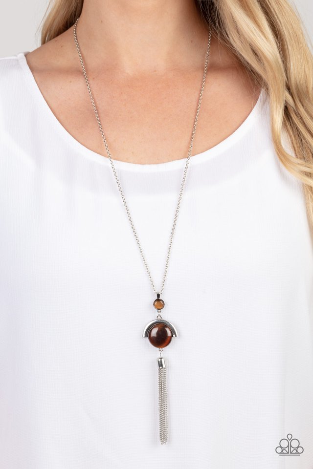 Brown moonstone necklace deals paparazzi