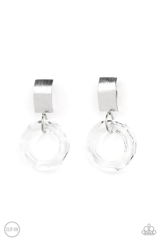 Clear Out! - White - Paparazzi Earring Image