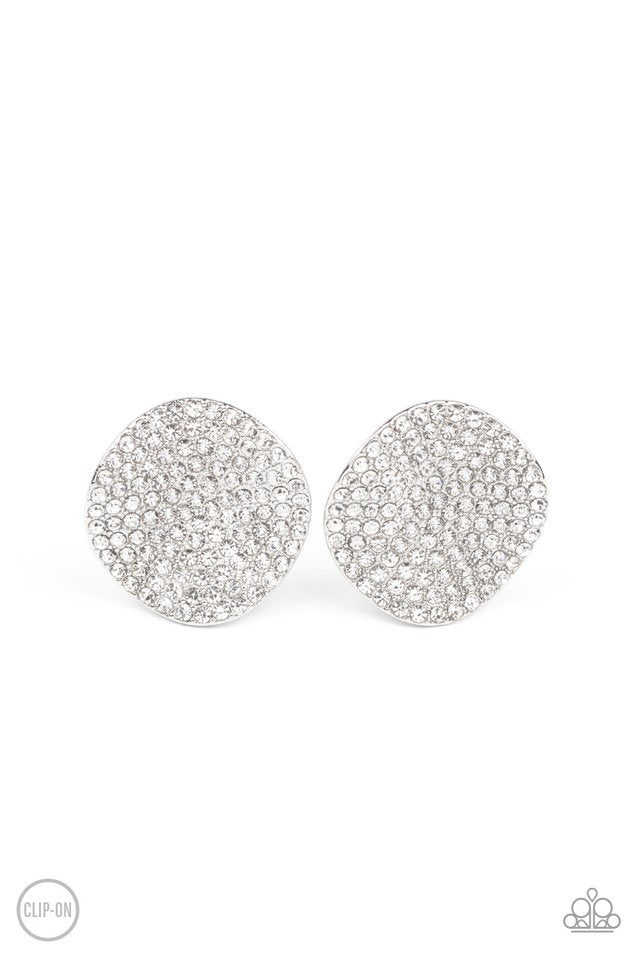 ​Lunch at the Louvre - White - Paparazzi Earring Image