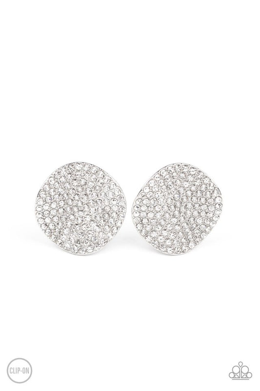 Lunch at the Louvre - White - Paparazzi Earring Image