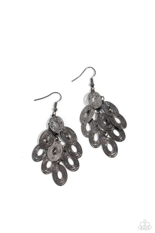 Thrift Shop Twinkle - Black - Paparazzi Earring Image
