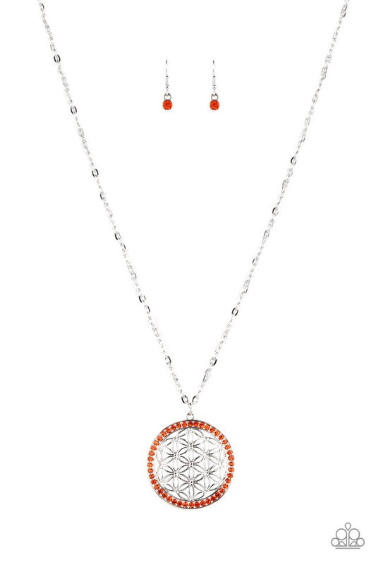 Tearoom Twinkle - Orange - Paparazzi Necklace Image