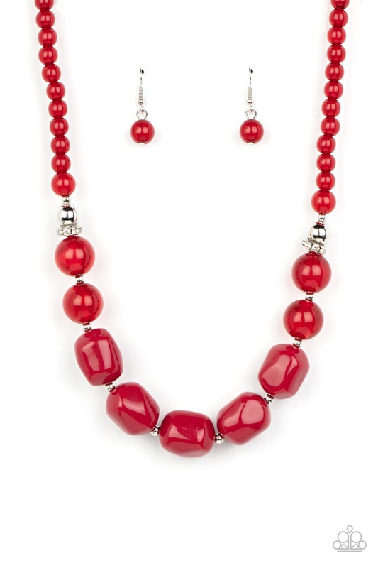 Ten Out of TENACIOUS - Red - Paparazzi Necklace Image