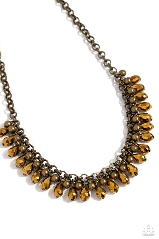 Metro Monarchy - Brass - Paparazzi Necklace Image