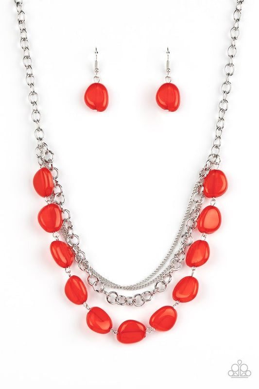 Pumped Up Posh - Red - Paparazzi Necklace Image