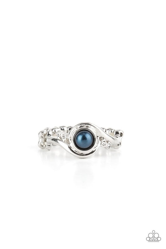 Pearly Pizzazz - Blue - Paparazzi Ring Image
