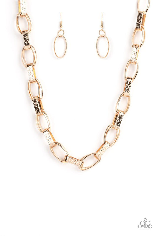 Motley In Motion - Gold - Paparazzi Necklace Image