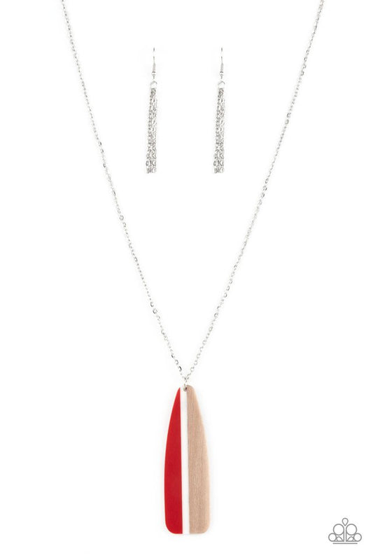 Grab a Paddle - Red - Paparazzi Necklace Image