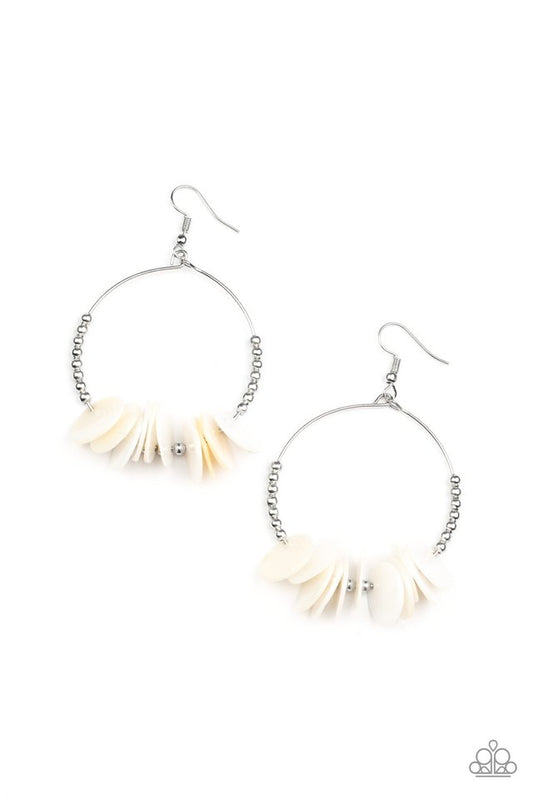 Caribbean Cocktail - White - Paparazzi Earring Image