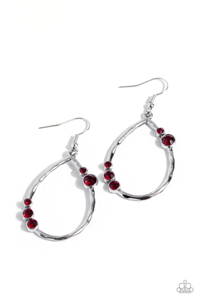 Shop Till You DROPLET - Red - Paparazzi Earring Image