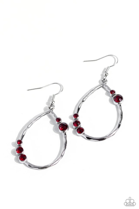 ​Shop Till You DROPLET - Red - Paparazzi Earring Image