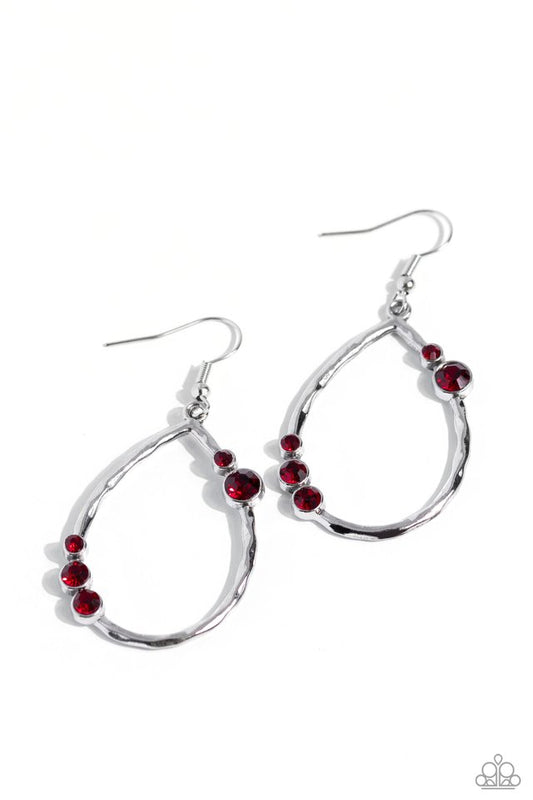 Shop Till You DROPLET - Red - Paparazzi Earring Image